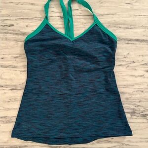 Alo Teal and Green Strappy Sports Tank Top